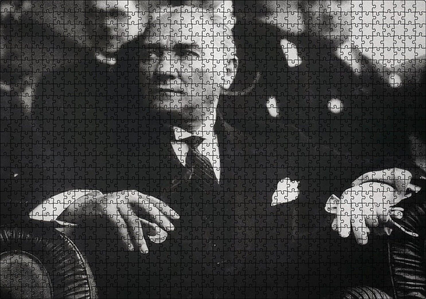 Cumhuriyet Bayaramı Töreninde Atatürk Görseli Puzzle Yapboz MDF Ahşap 1000 Parça 49 cm X 68 cm
