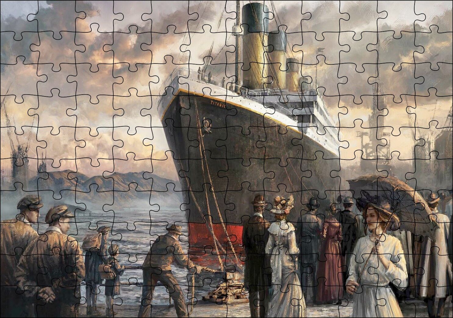 Titanik, İlk ve Son Yolcuları Puzzle Yapboz MDF Ahşap 120 Parça 24 cm X 34 cm