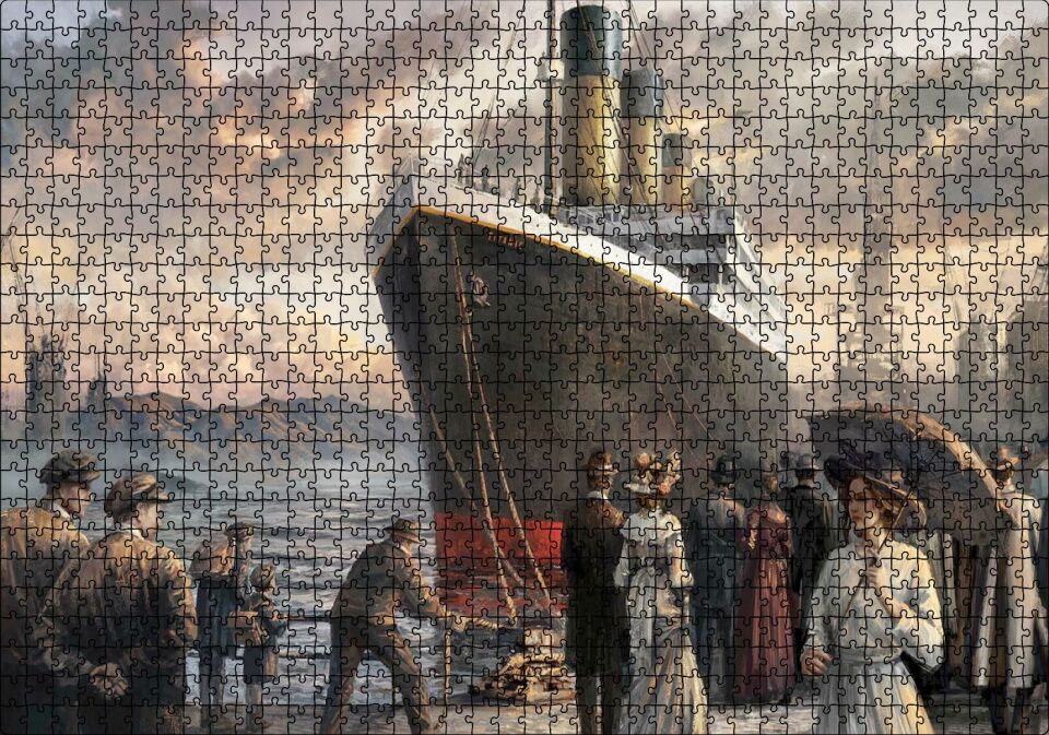 Titanik, İlk ve Son Yolcuları Puzzle Yapboz MDF Ahşap 1000 Parça 49 cm X 68 cm