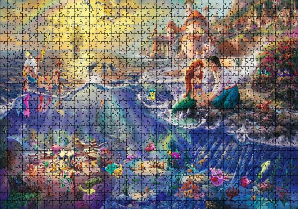 Disney Denizkızı ve Arkadaşları Puzzle Yapboz MDF Ahşap 1000 Parça 49 cm X 68 cm