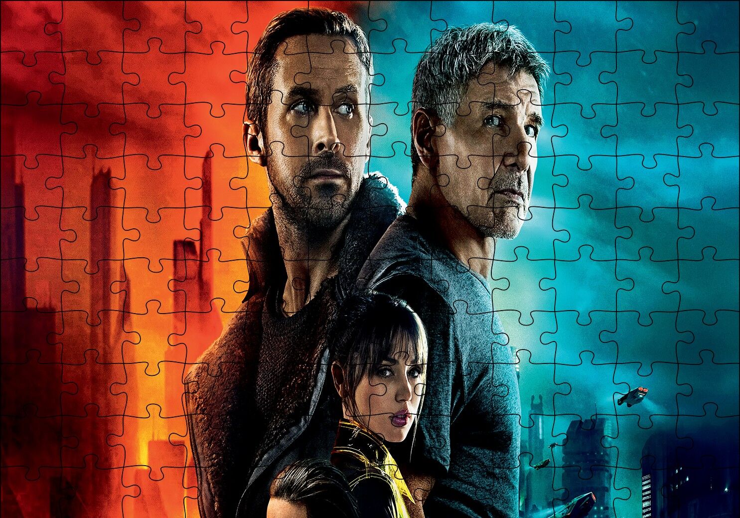 Blade Runner Ryan Gosling Harrison Ford Ana De Armas Puzzle Yapboz MDF Ahşap