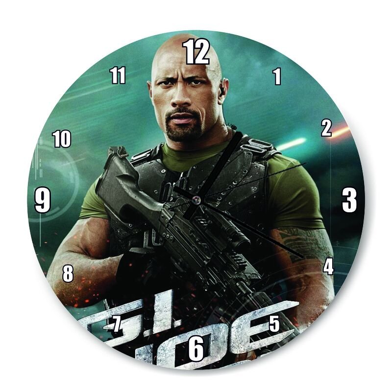 Gi Joe The Rock  Mdf Ahşap Duvar Saati 30 cm Çap