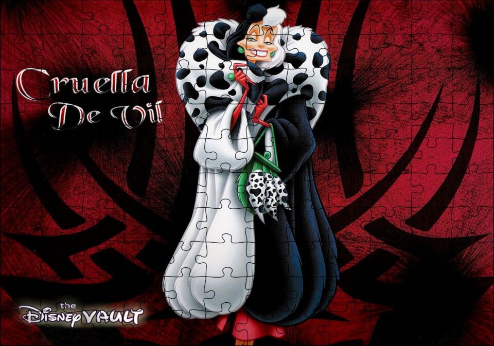 Disney Karakteri Cruella De Vil Puzzle Yapboz MDF Ahşap 120 Parça 24 cm X 34 cm