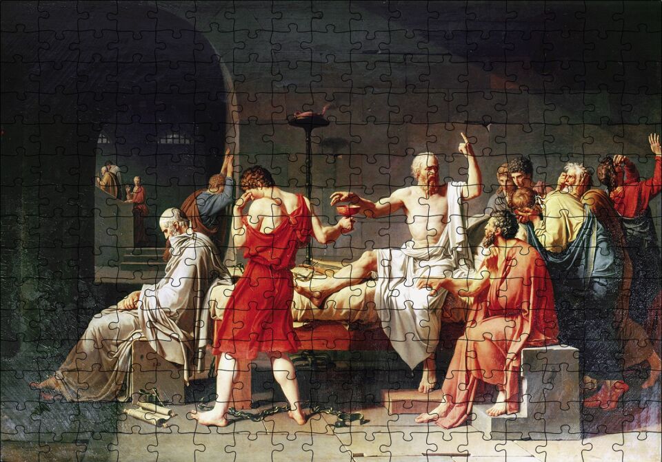 Sokrates ve Baldıran Zehiri Puzzle Yapboz MDF Ahşap 255 Parça 34 cm X 49 cm