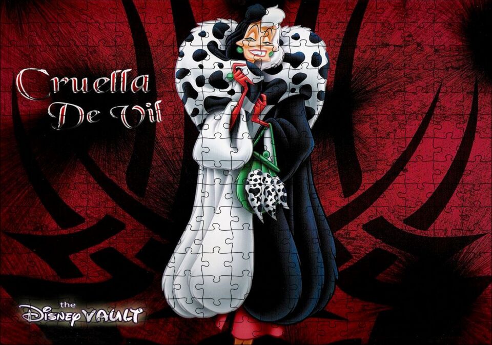 Disney Karakteri Cruella De Vil Puzzle Yapboz MDF Ahşap 255 Parça 34 cm X 49 cm