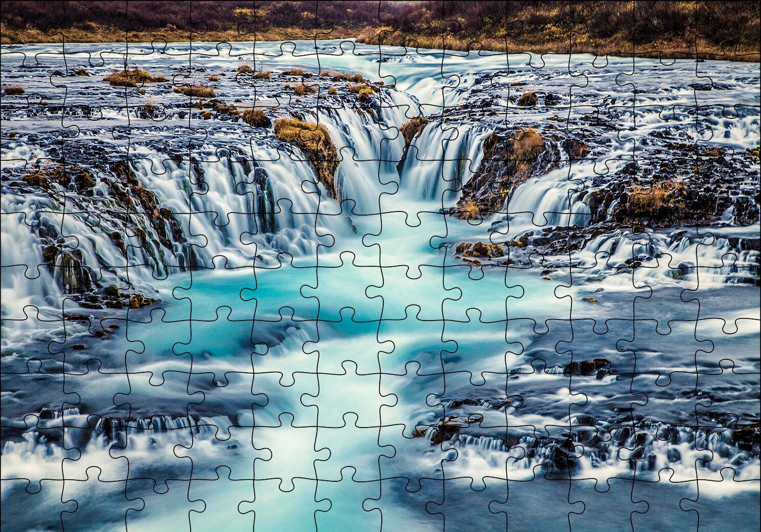 Bruarfoss Şelaleleri Puzzle Yapboz MDF Ahşap