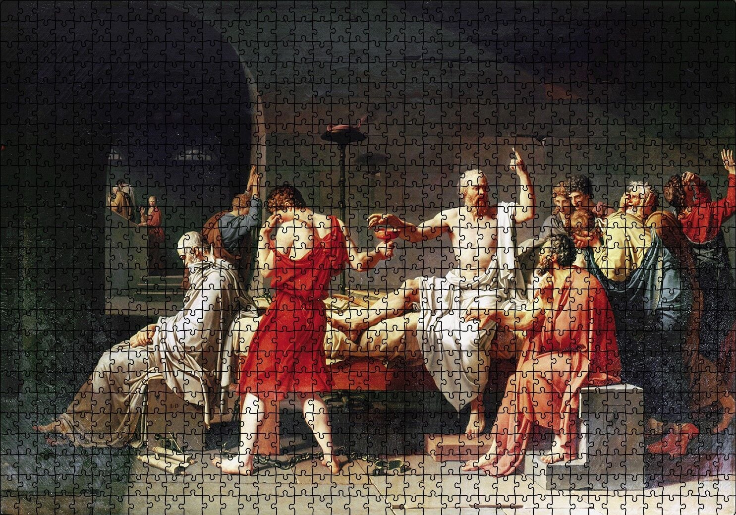 Sokrates ve Baldıran Zehiri Puzzle Yapboz MDF Ahşap 1000 Parça 49 cm X 68 cm