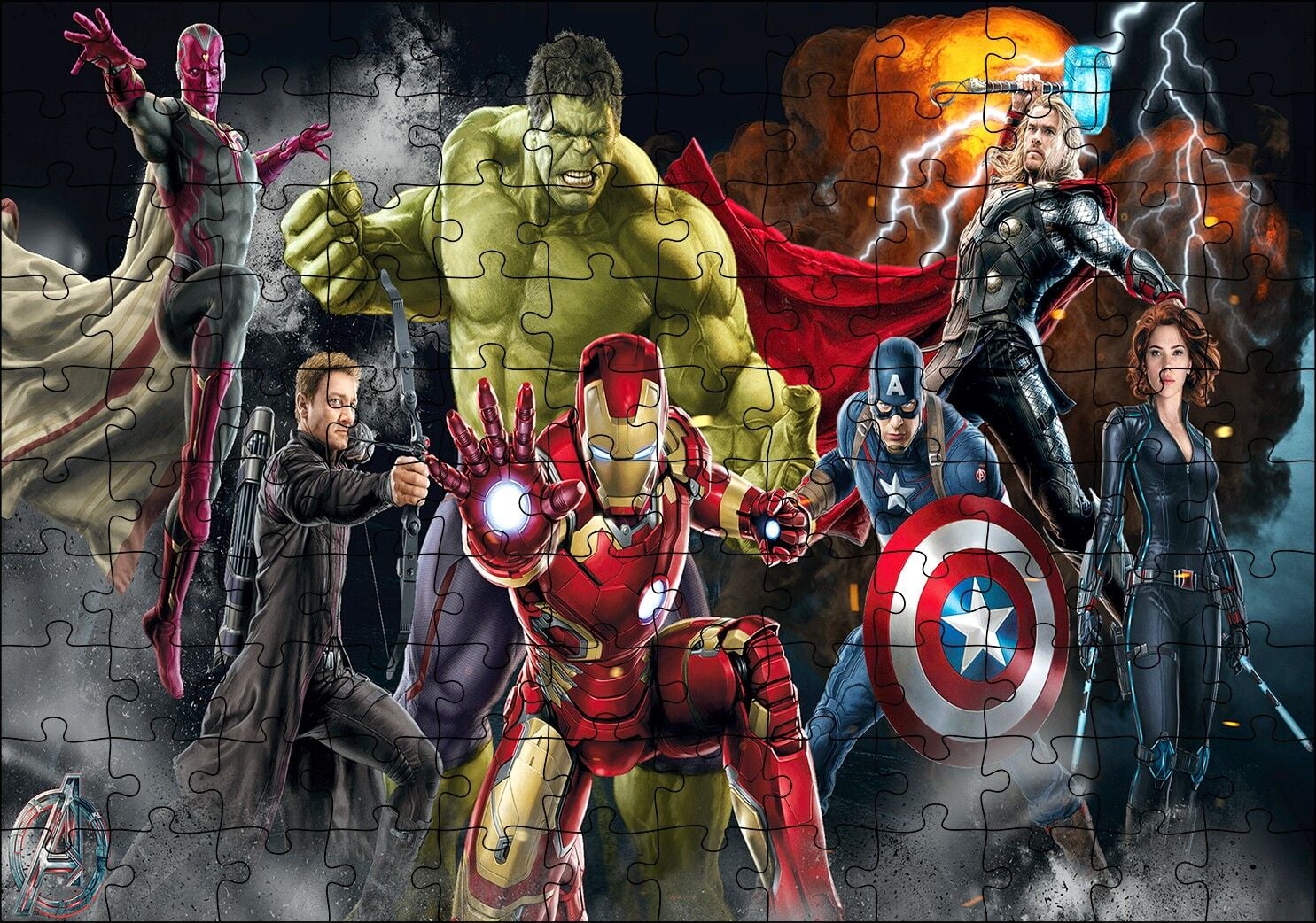 Çizgi Roman Superhero Yenilmezler Örümcek Adam Görseli Puzzle Yapboz MDF Ahşap 120 Parça 24 cm X 34 cm