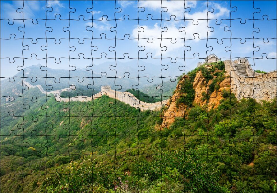 Çin Seddi ve Uzak Dağlar Puzzle Yapboz MDF Ahşap