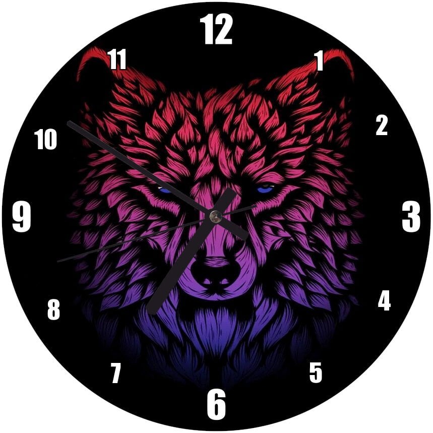 Perspektif Kurt Resmi Siyah Fon Mdf Ahşap Duvar Saati