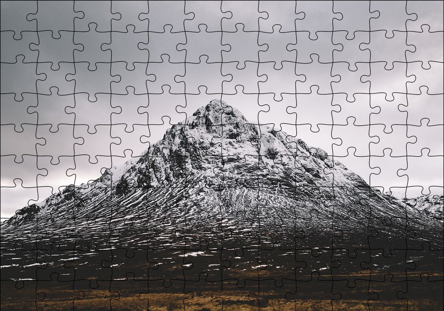 Karlı Dağ Zirvesi Puzzle Yapboz MDF Ahşap 120 Parça 24 cm X 34 cm