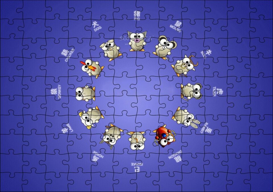 Ay Zodyağı ve Alternatif Burçlar Puzzle Yapboz MDF Ahşap