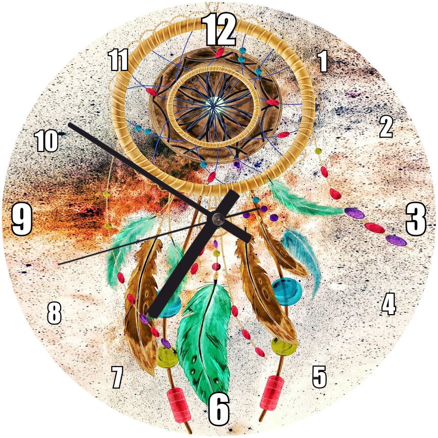 Rengarenk Düşkapanı Görseli Mdf Ahşap Duvar Saati