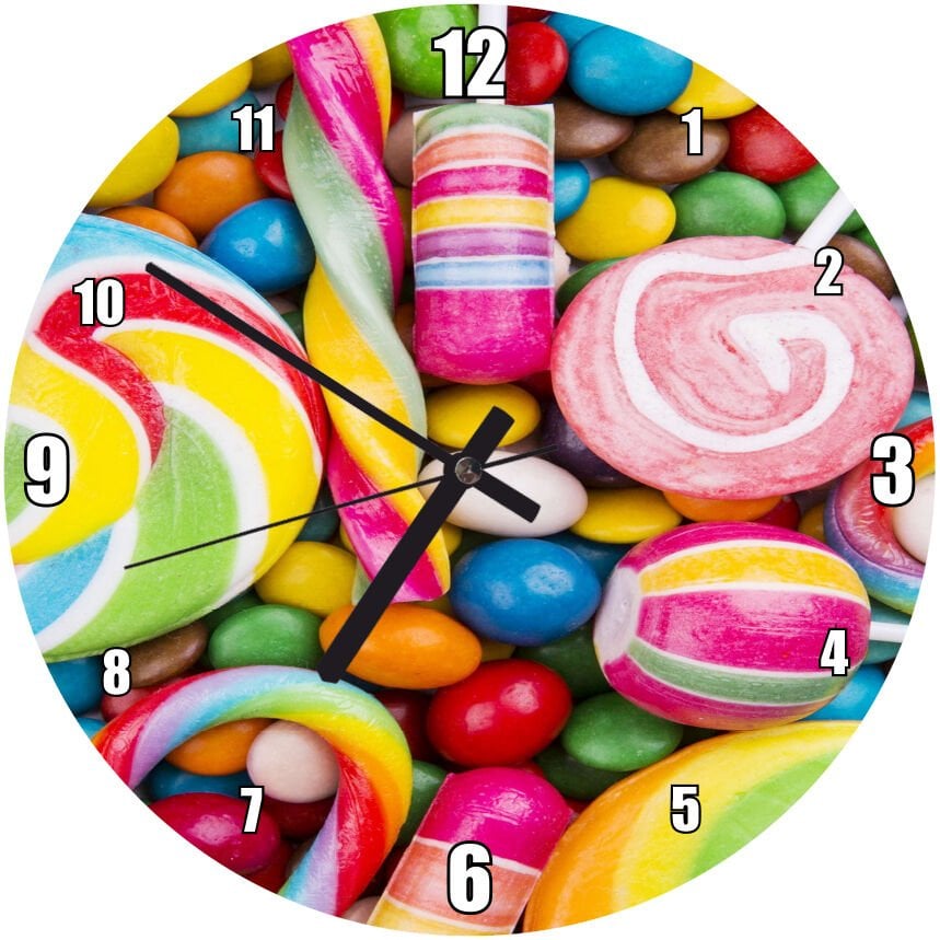 Renkli Sekerleme Görseli Mdf Ahşap Duvar Saati