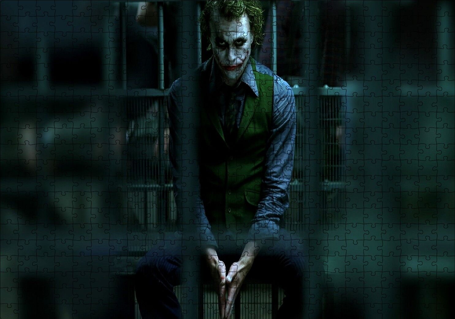 Joker Heath Ledger Nezarethanede Puzzle Yapboz MDF Ahşap 500 Parça 49 cm X 68 cm
