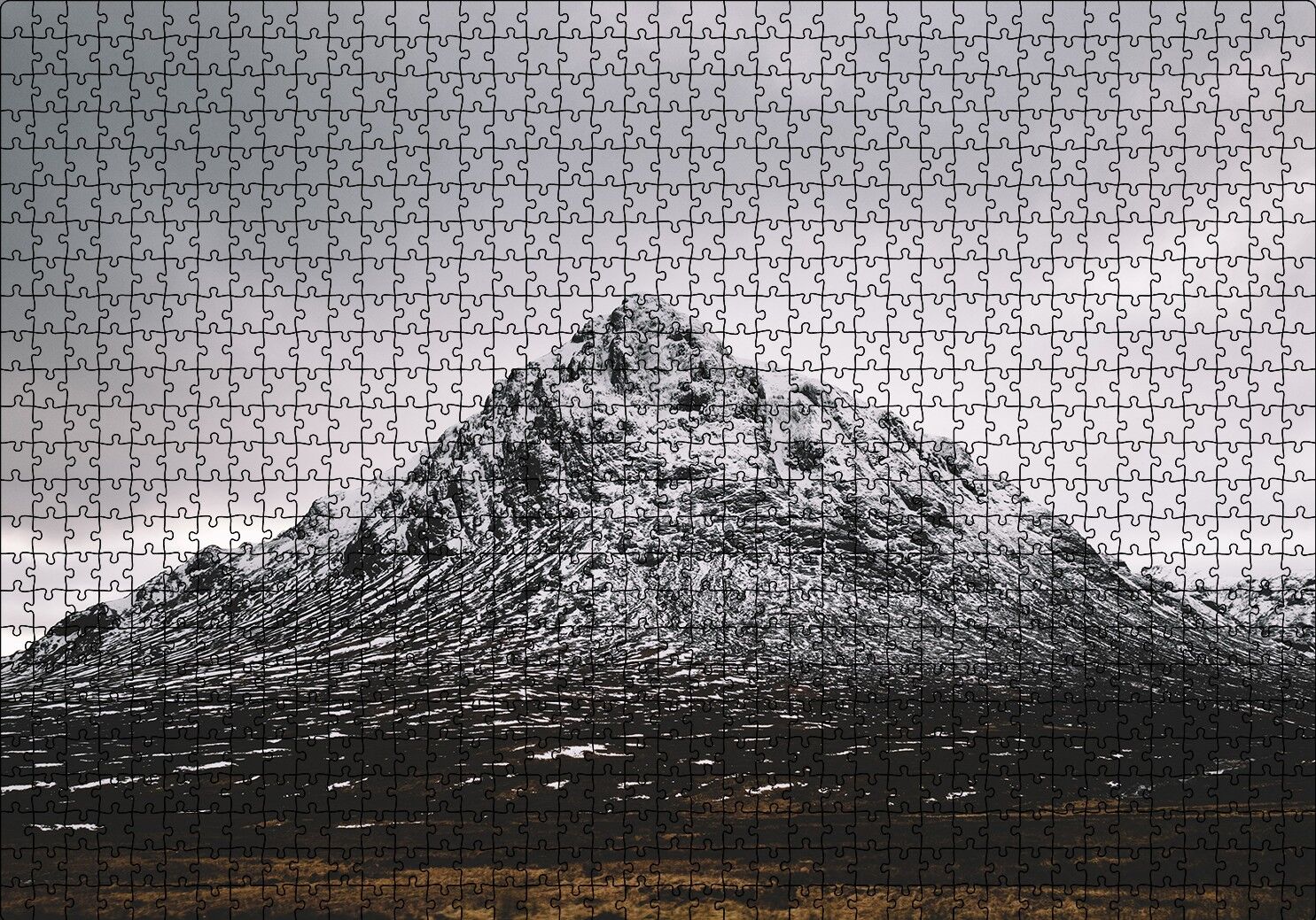 Karlı Dağ Zirvesi Puzzle Yapboz MDF Ahşap 1000 Parça 49 cm X 68 cm