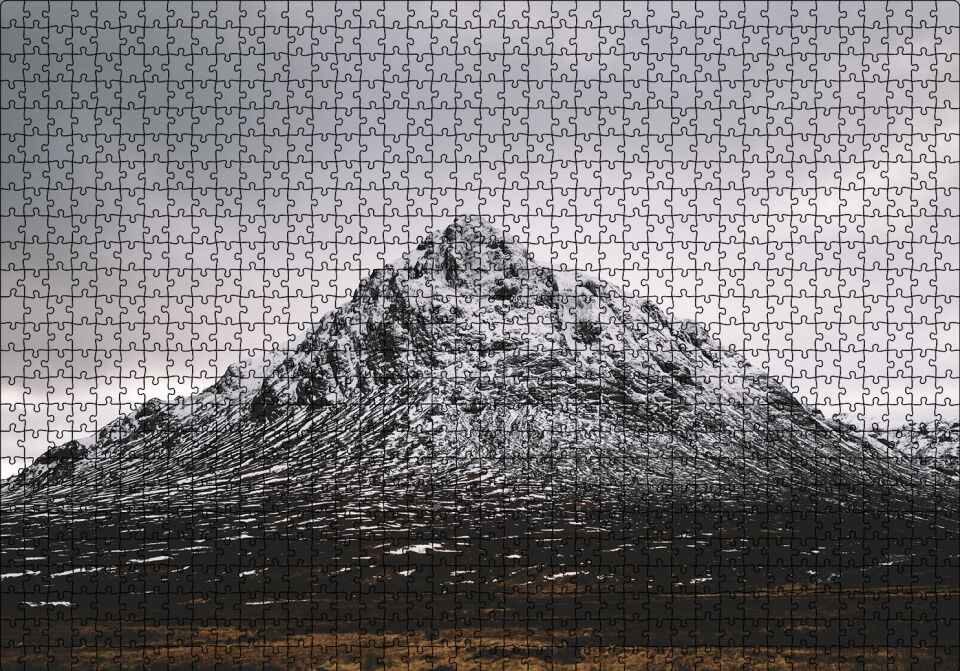 Karlı Dağ Zirvesi Puzzle Yapboz MDF Ahşap 1000 Parça 49 cm X 68 cm