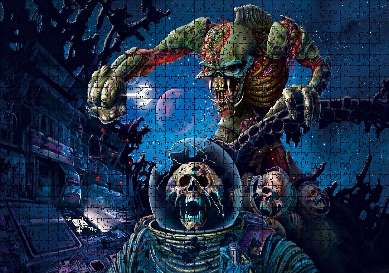 Yaratıkların Savaşı İllüstrasyon Puzzle Yapboz MDF Ahşap 1000 Parça 49 cm X 68 cm