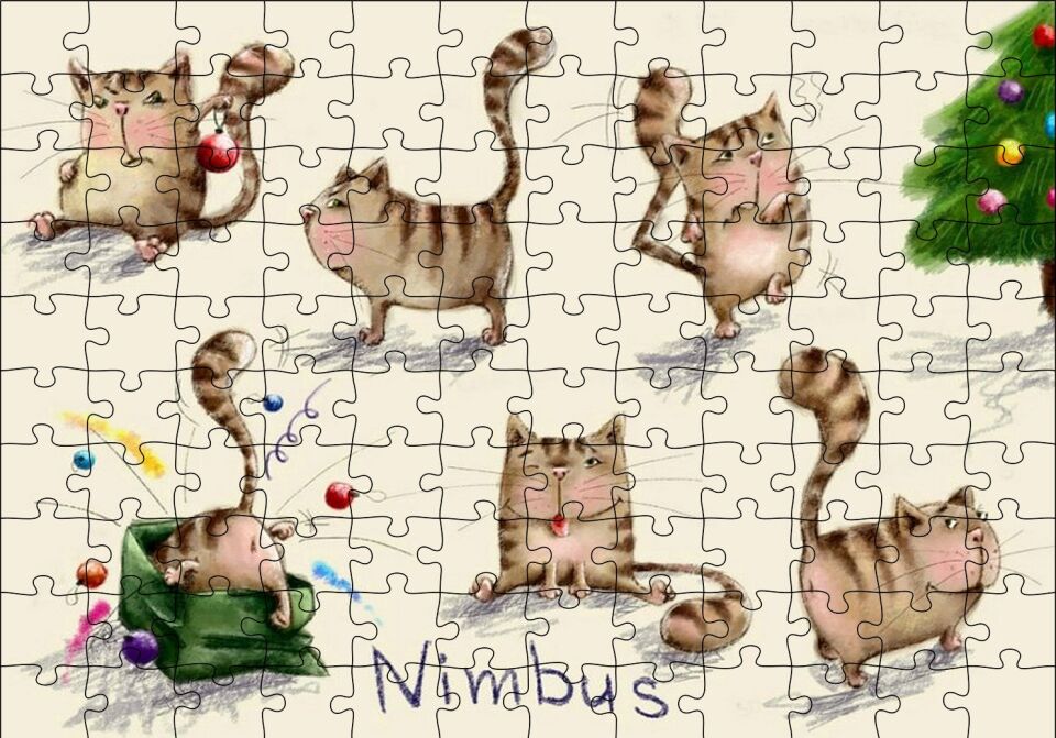 Nimbus Yaramaz Kediler Puzzle Yapboz MDF Ahşap 120 Parça 24 cm X 34 cm