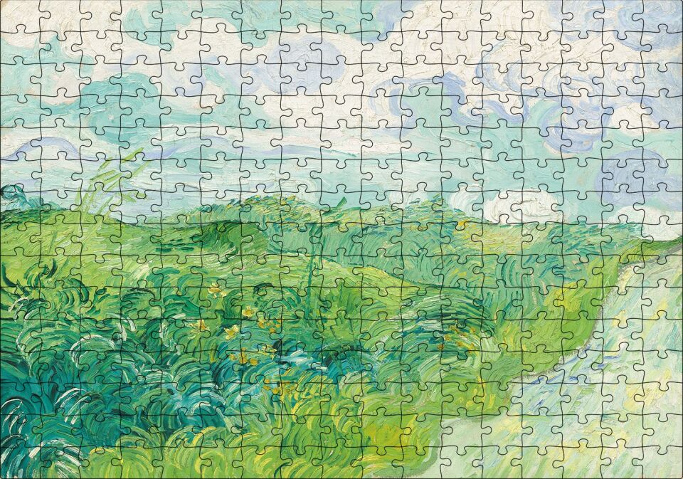 Yeşil Buğday Tarlaları Vincent Van Gogh Puzzle Yapboz MDF Ahşap 255 Parça 34 cm X 49 cm