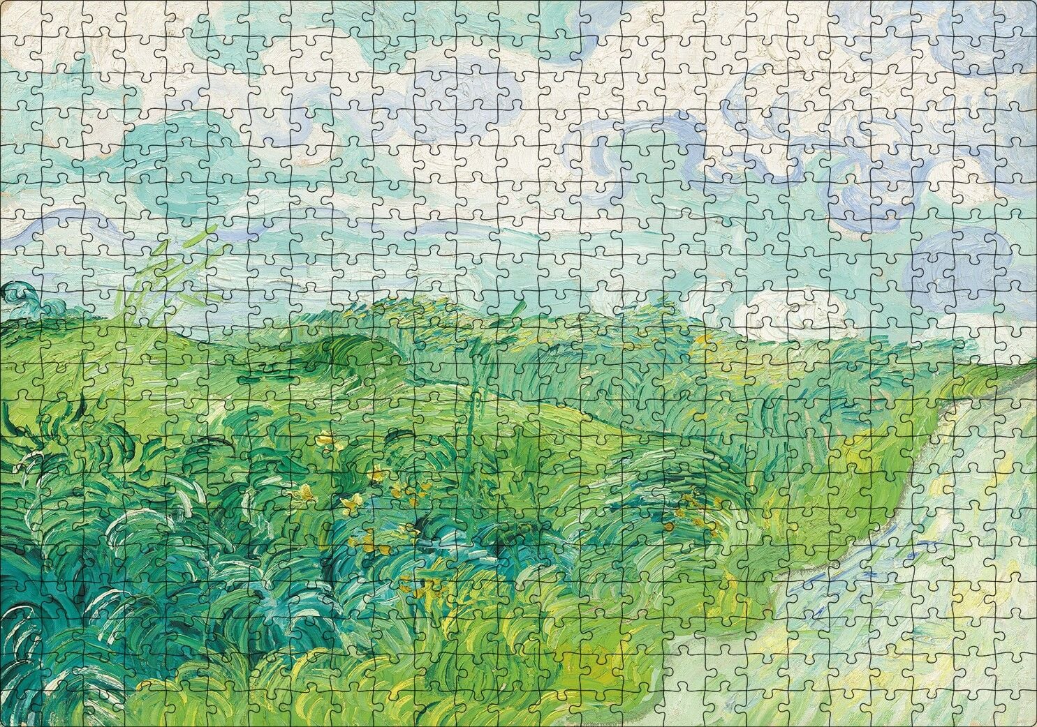 Yeşil Buğday Tarlaları Vincent Van Gogh Puzzle Yapboz MDF Ahşap 500 Parça 49 cm X 68 cm
