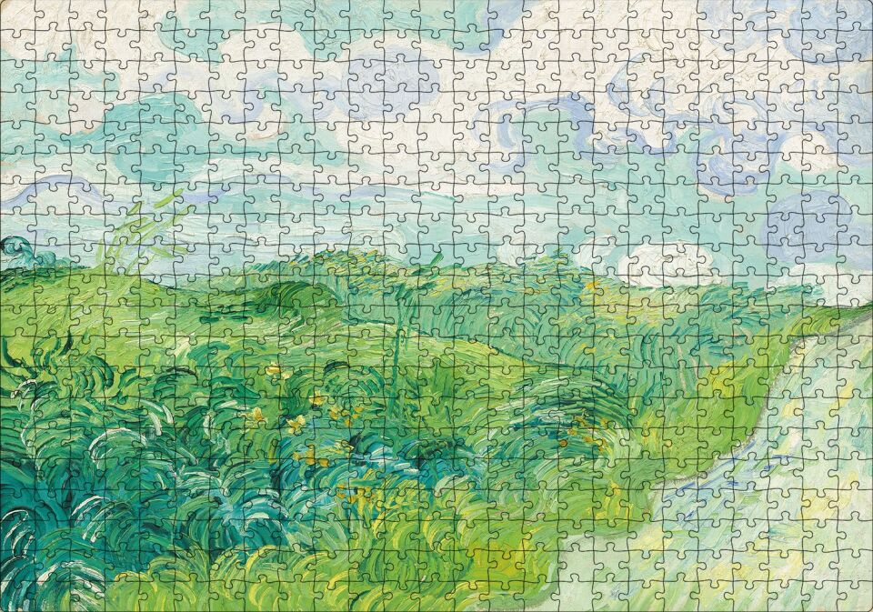 Yeşil Buğday Tarlaları Vincent Van Gogh Puzzle Yapboz MDF Ahşap 500 Parça 49 cm X 68 cm