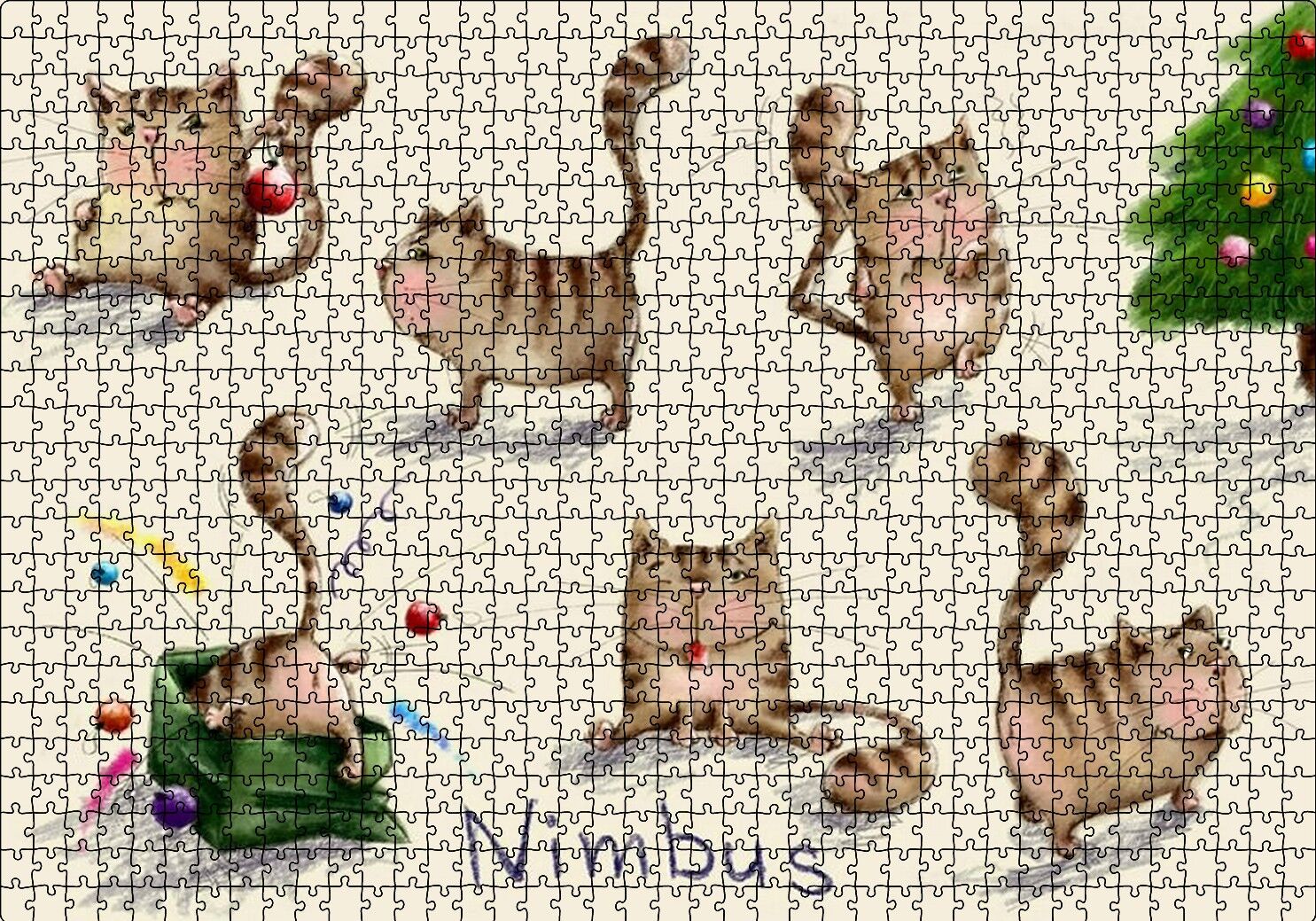 Nimbus Yaramaz Kediler Puzzle Yapboz MDF Ahşap 1000 Parça 49 cm X 68 cm