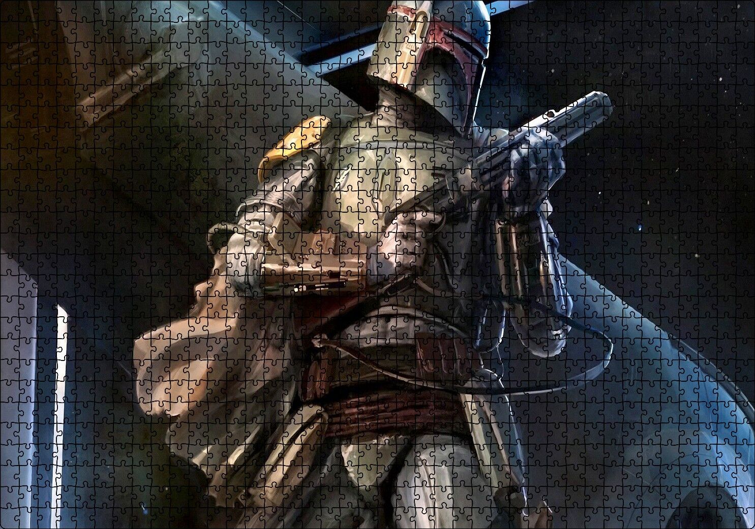 Boba Fett Uzay Yıldız Savaşları Ödül Avcısı Puzzle Yapboz MDF Ahşap 1000 Parça 49 cm X 68 cm