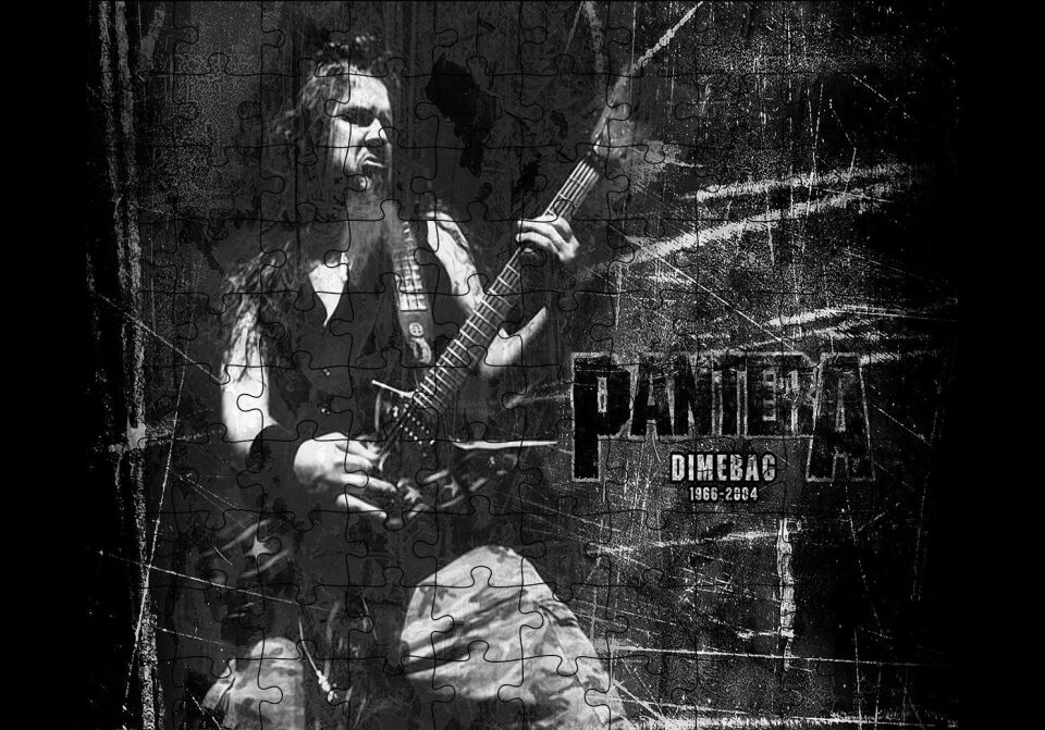 Pantera Dimebag Darrell Gitar Çalıyor Puzzle Yapboz MDF Ahşap 120 Parça 24 cm X 34 cm