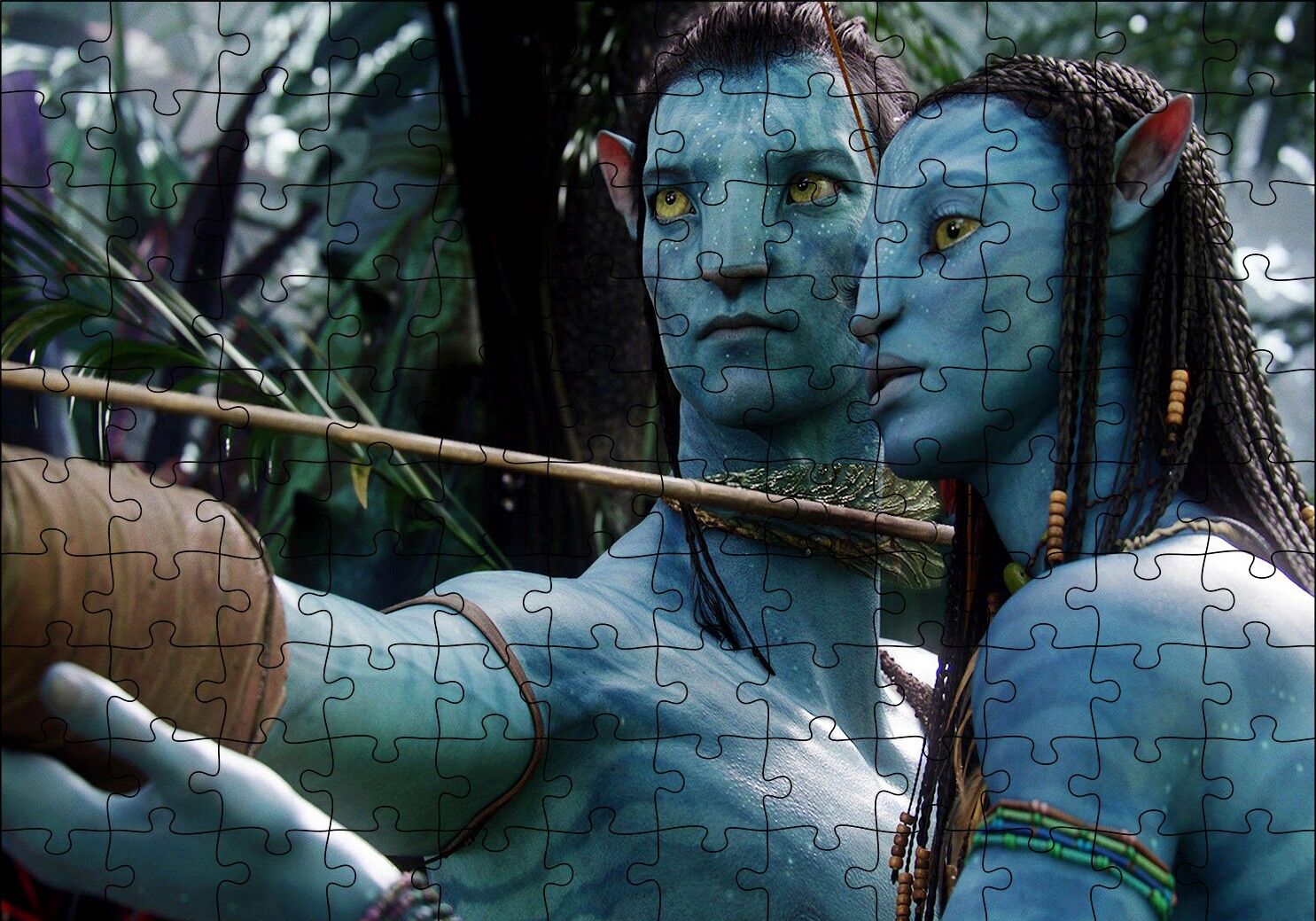 Avatar 2 Jake ve Neytiri Görseli Puzzle Yapboz MDF Ahşap