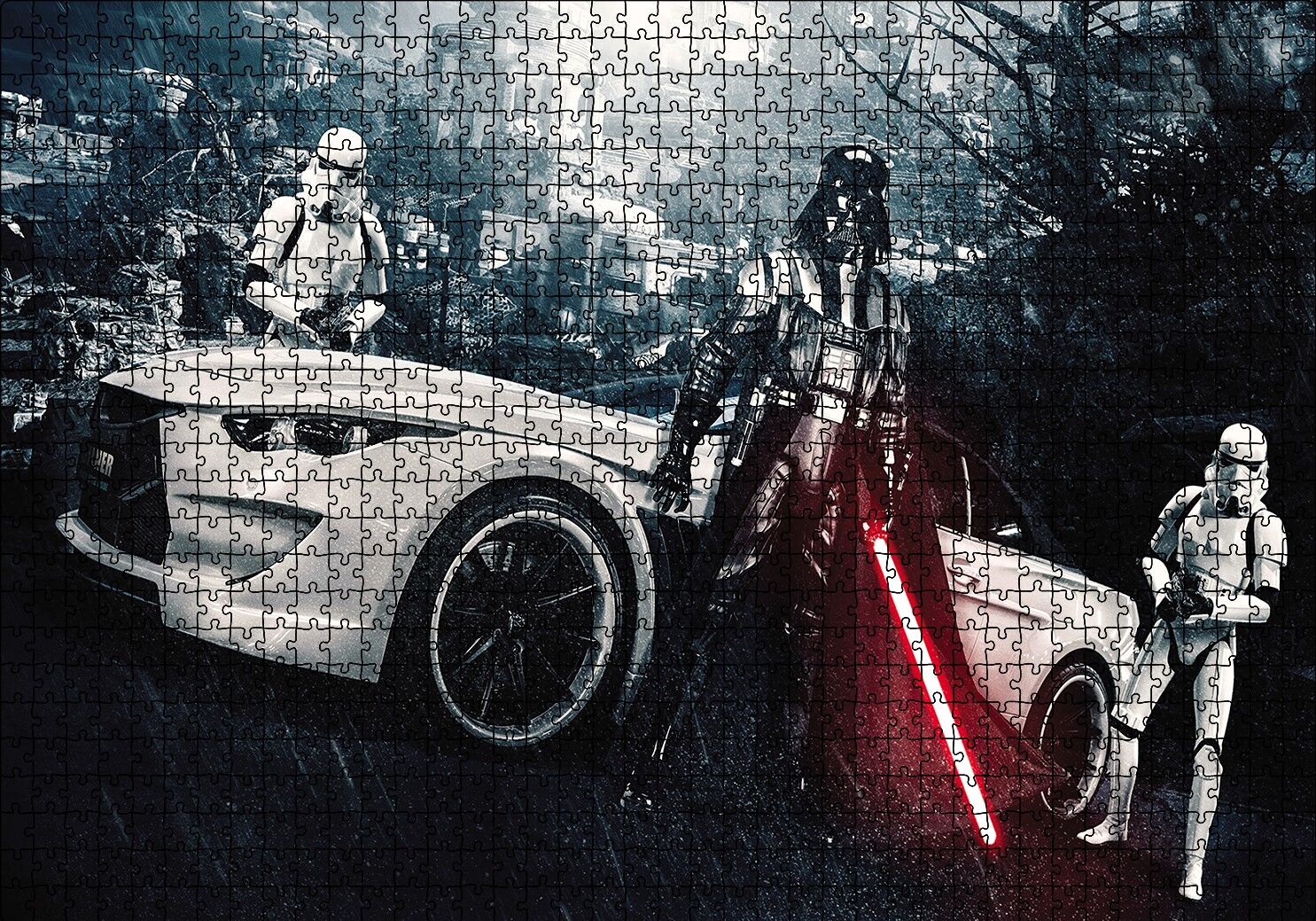 Sprint Football Star Wars Otomobil Puzzle Yapboz MDF Ahşap 1000 Parça 49 cm X 68 cm