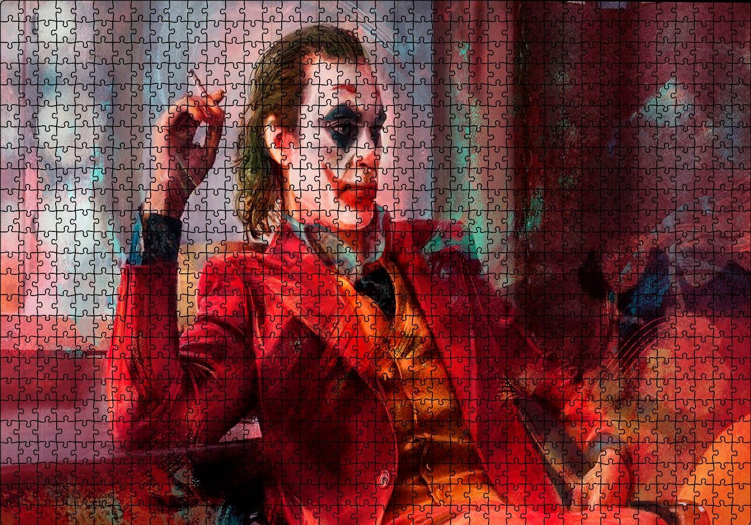 Joker Sigara İçiyor Artwork Puzzle Yapboz MDF Ahşap 1000 Parça 49 cm X 68 cm