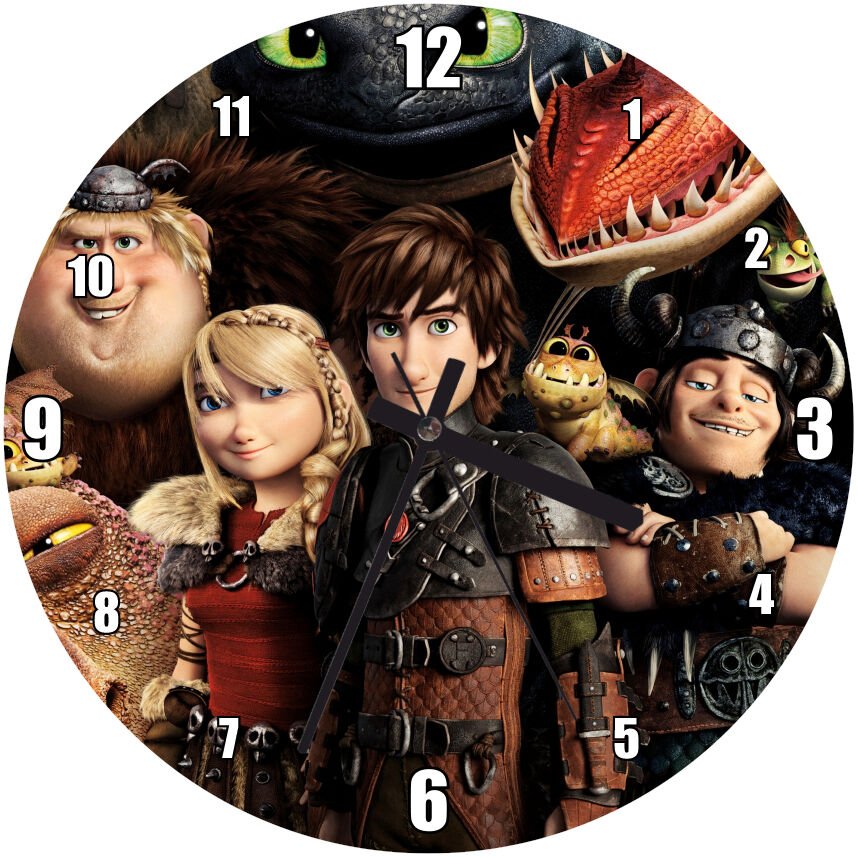 Ejderhanı Nasıl Eğitirsin Karakterleri Mdf Ahşap Duvar Saati