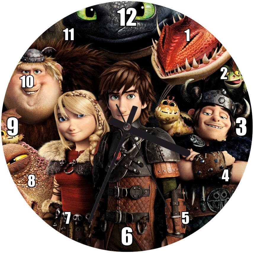 Ejderhanı Nasıl Eğitirsin Karakterleri Mdf Ahşap Duvar Saati