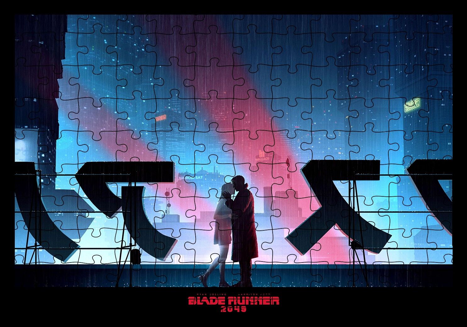 Bıçak Sırtı Köprüde Aşk Görseli Puzzle Yapboz MDF Ahşap