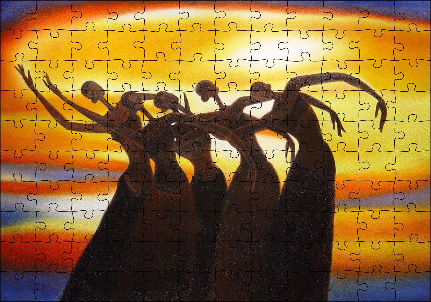 Dans Eden Afrikalı Kadınlar Puzzle Yapboz MDF Ahşap