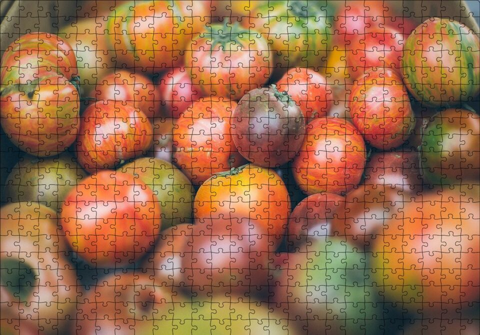 Kırmızı Yeşil Domatesler Puzzle Yapboz MDF Ahşap 500 Parça 49 cm X 68 cm