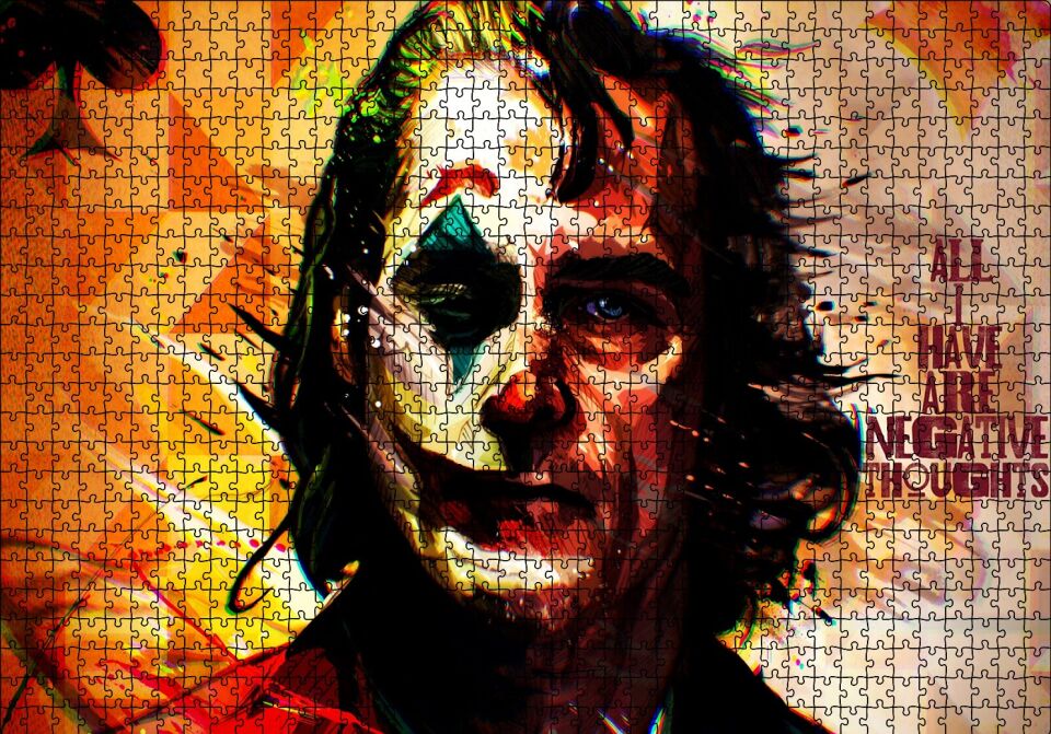 Joker Tüm Sahip Olduğum Olumsuz Düşünceler Puzzle Yapboz MDF Ahşap 1000 Parça 49 cm X 68 cm