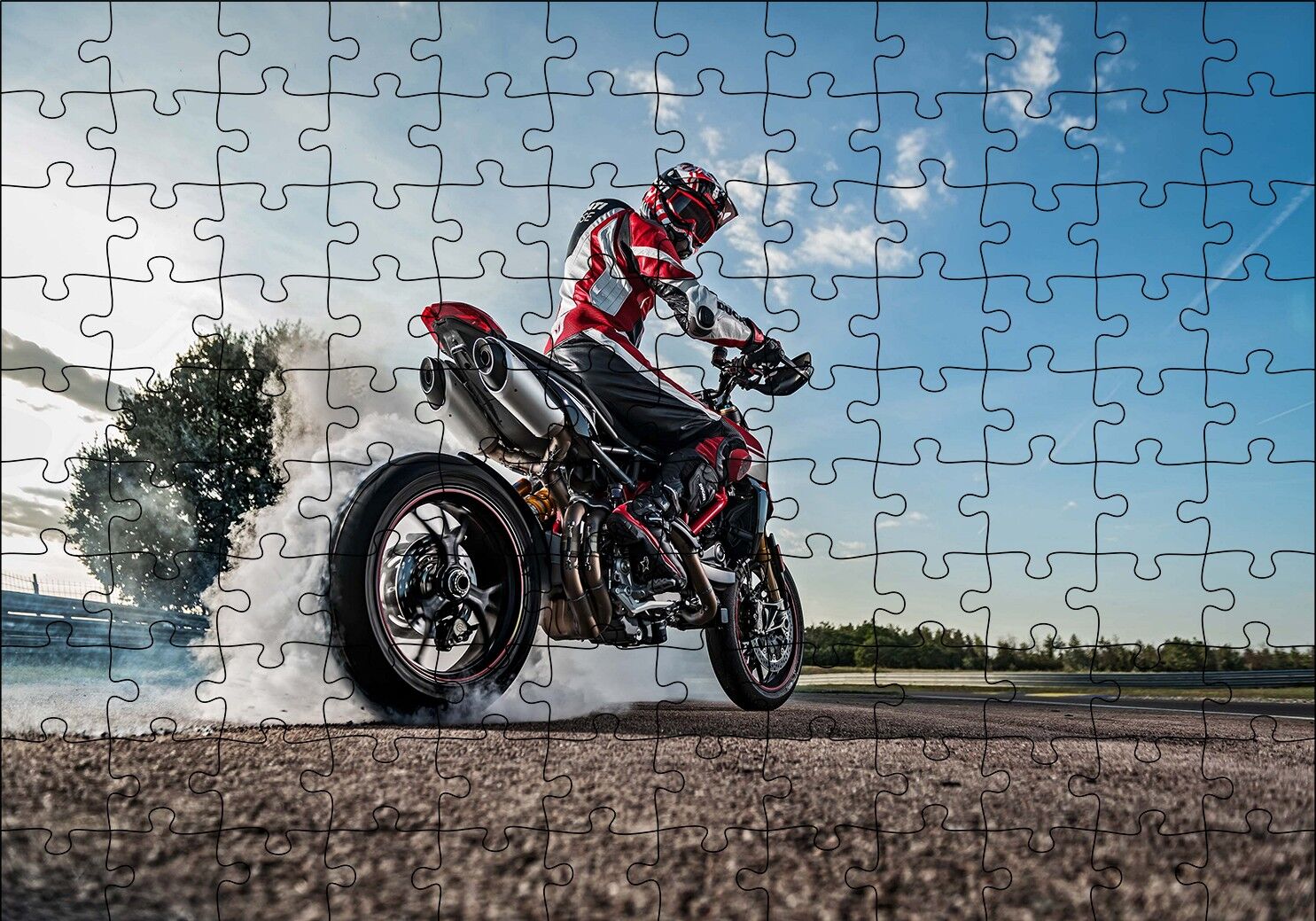 Ducati Hyper 850 Motorsiklet Puzzle Yapboz MDF Ahşap