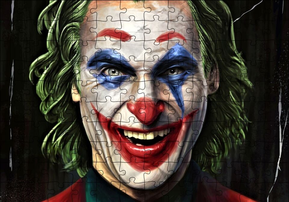 Joker Yakın Plan Yüz Çizim Puzzle Yapboz MDF Ahşap 120 Parça 24 cm X 34 cm