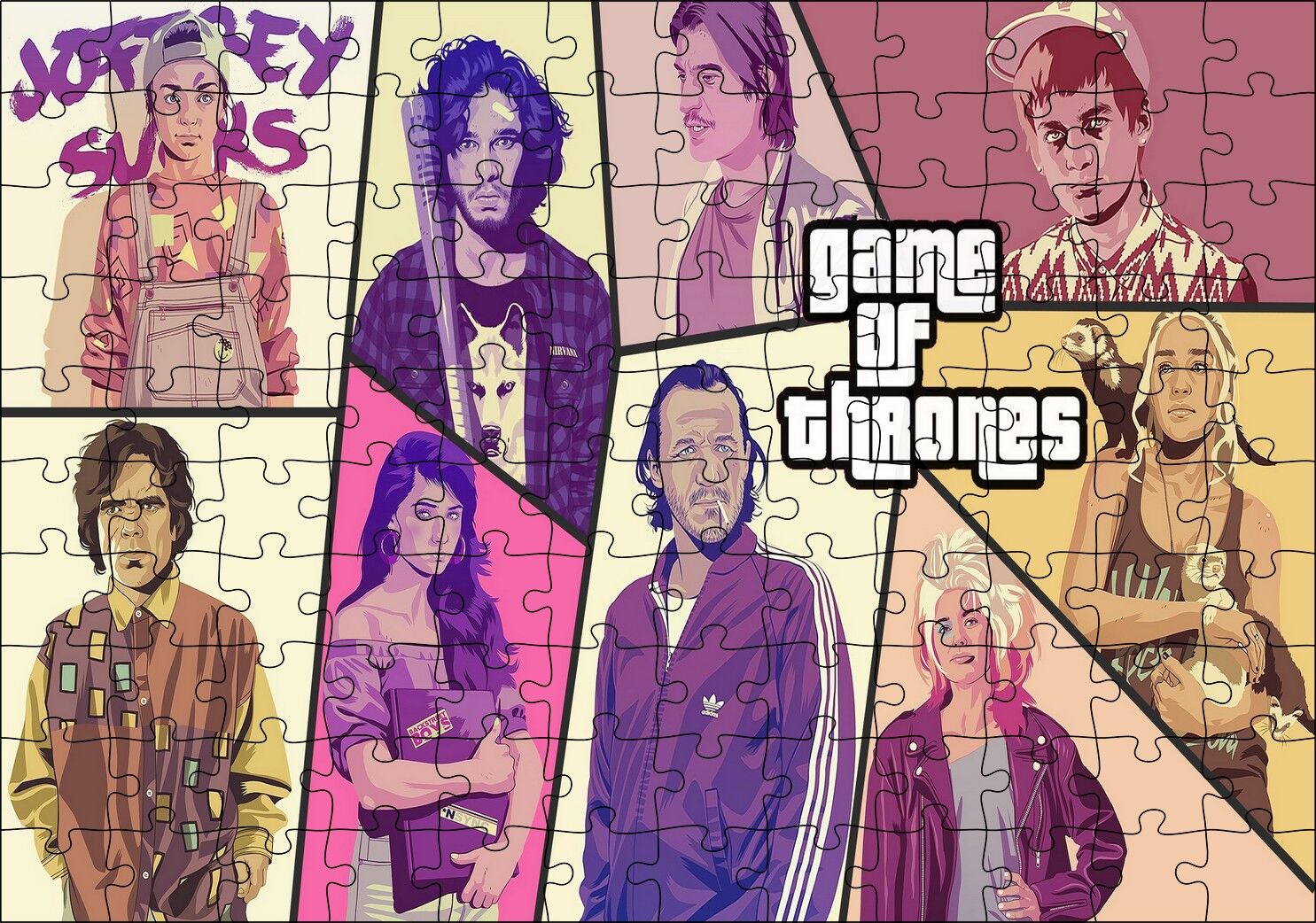 Taht Oyunları Gta Görsel Puzzle Yapboz MDF Ahşap