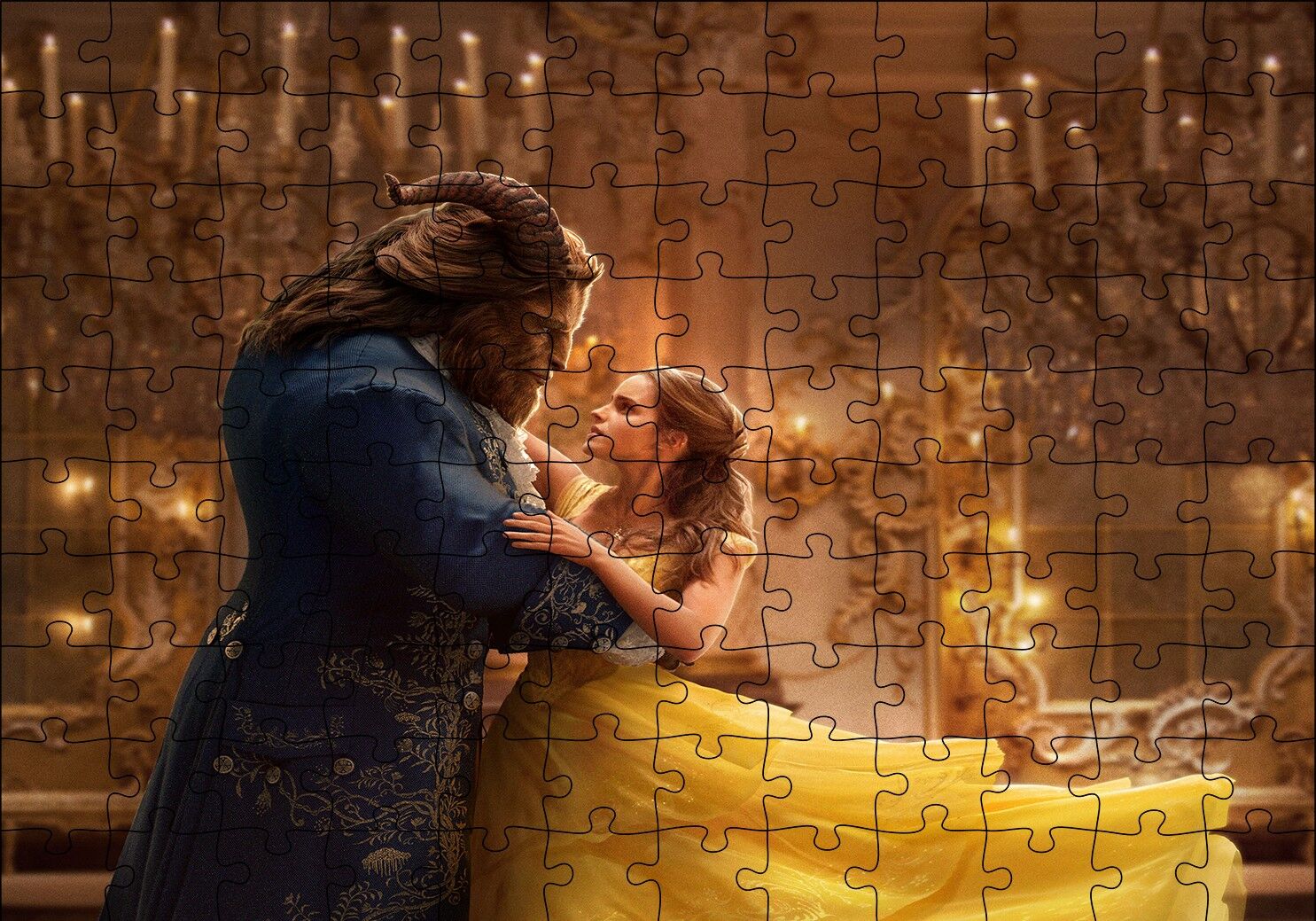 Emma Watson Beauty and The Beast Puzzle Yapboz MDF Ahşap