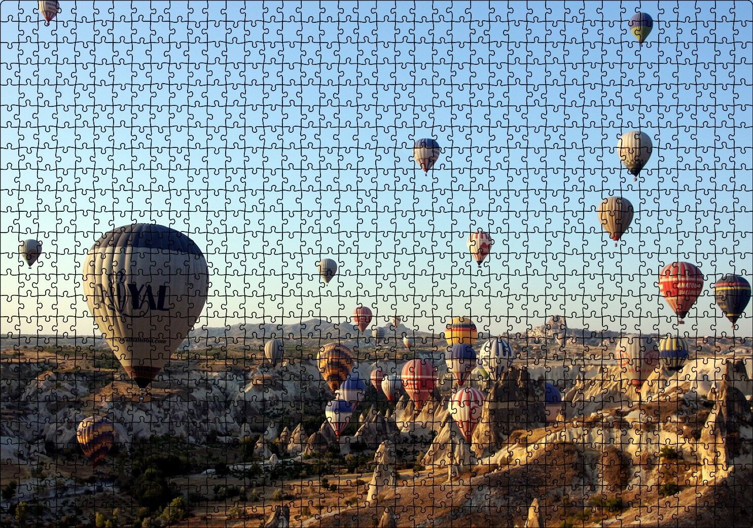 Gündoğumunda Kapadokyada Balonlar Puzzle Yapboz MDF Ahşap 1000 Parça 49 cm X 68 cm