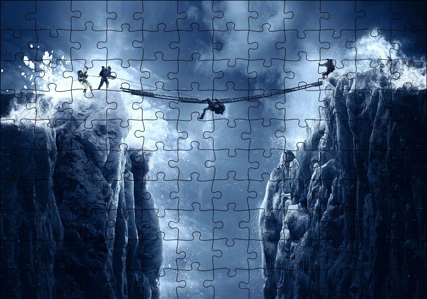 Everest Ölümcül Köprü ve Dağcılar Puzzle Yapboz MDF Ahşap