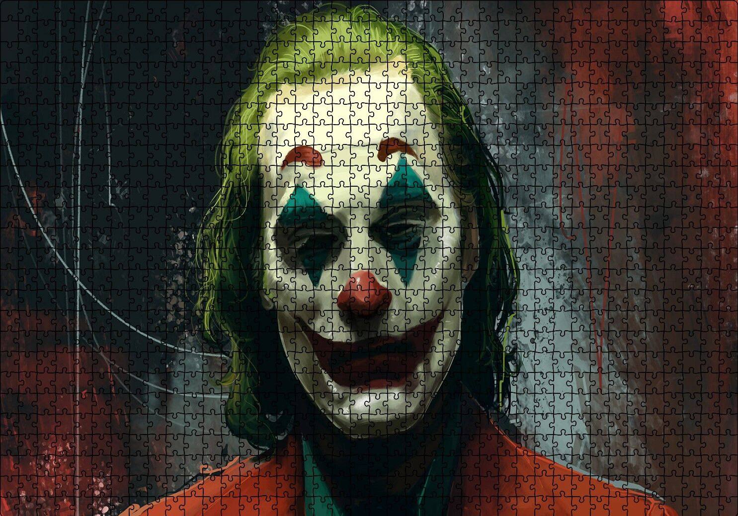 Joker Yüz Yakın Plan Çizim Puzzle Yapboz MDF Ahşap 1000 Parça 49 cm X 68 cm