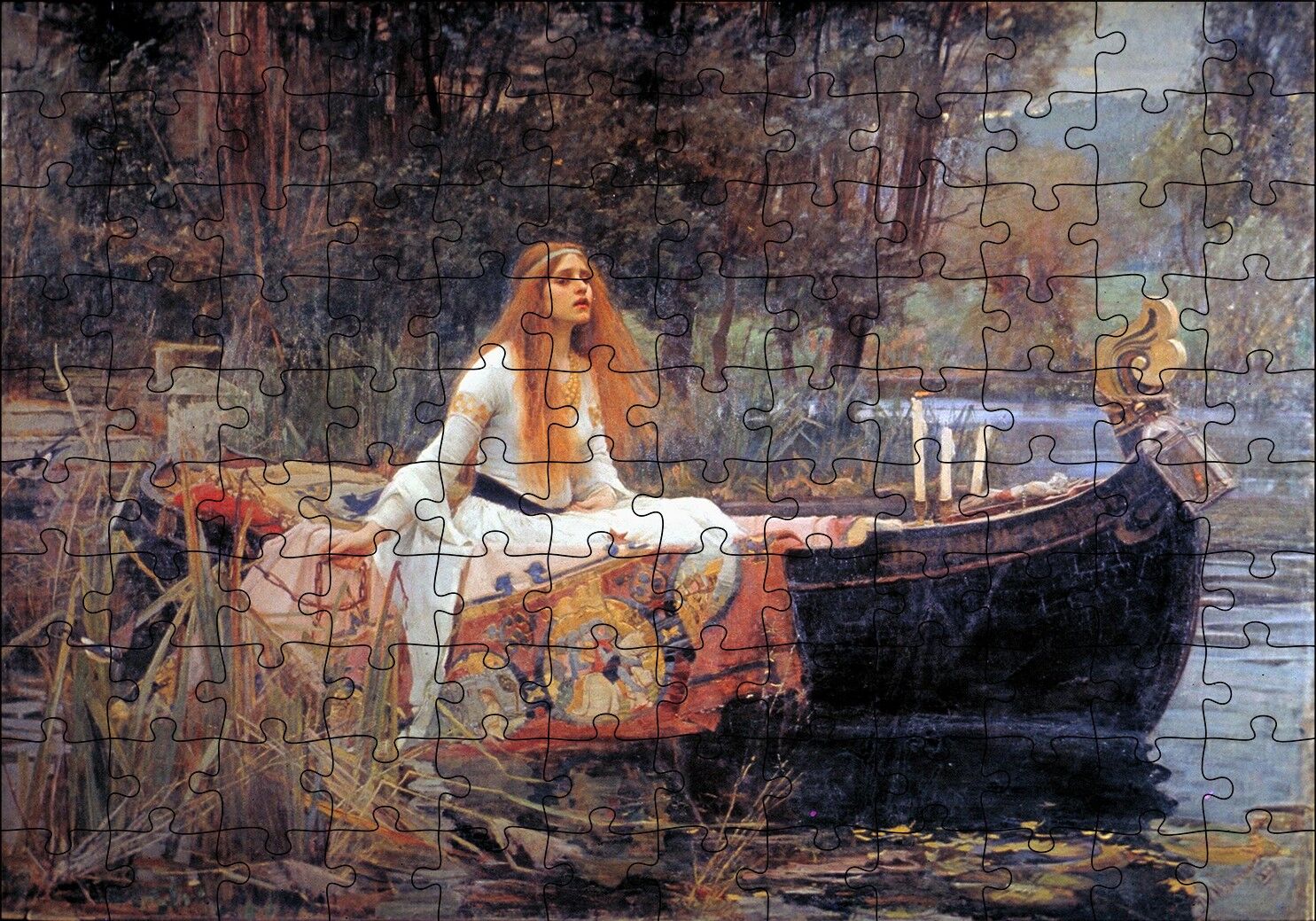 Shalott Leydisi John William Waterhouse Puzzle Yapboz MDF Ahşap 120 Parça 24 cm X 34 cm