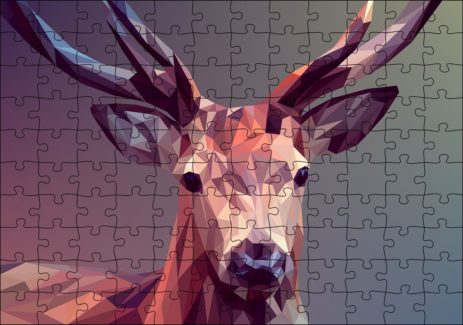 Geyik Dijital Mozaik Puzzle Yapboz MDF Ahşap 120 Parça 24 cm X 34 cm