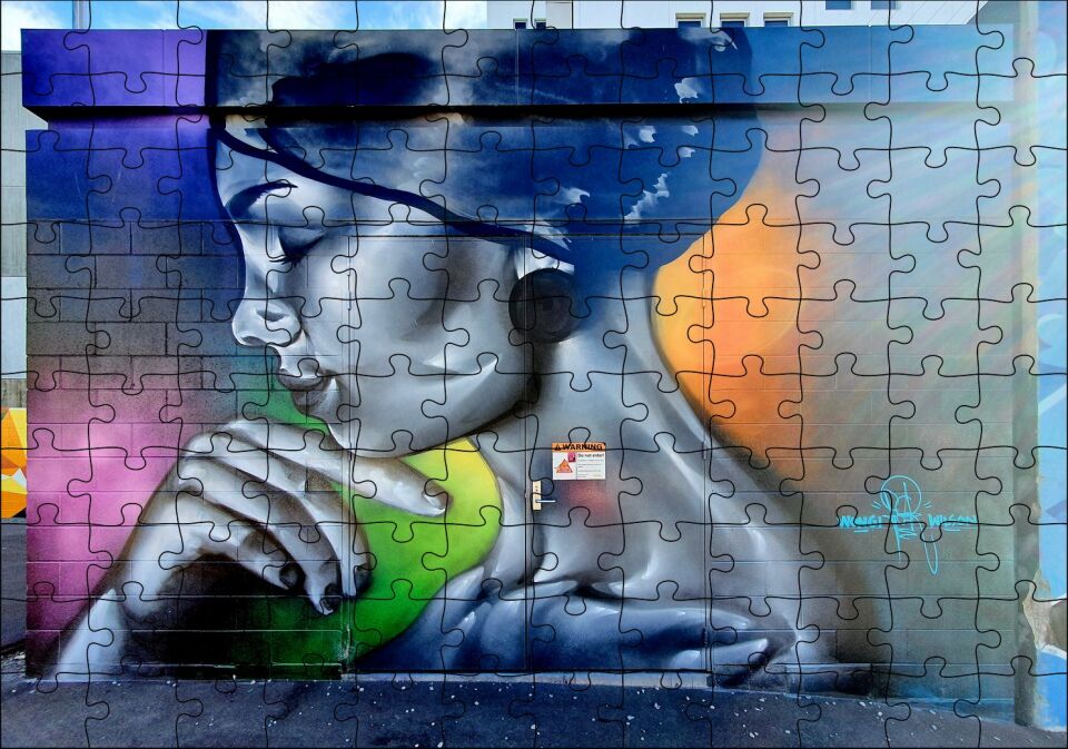 Duvar Boyama Genç Kadın Profil Puzzle Yapboz MDF Ahşap 120 Parça 24 cm X 34 cm