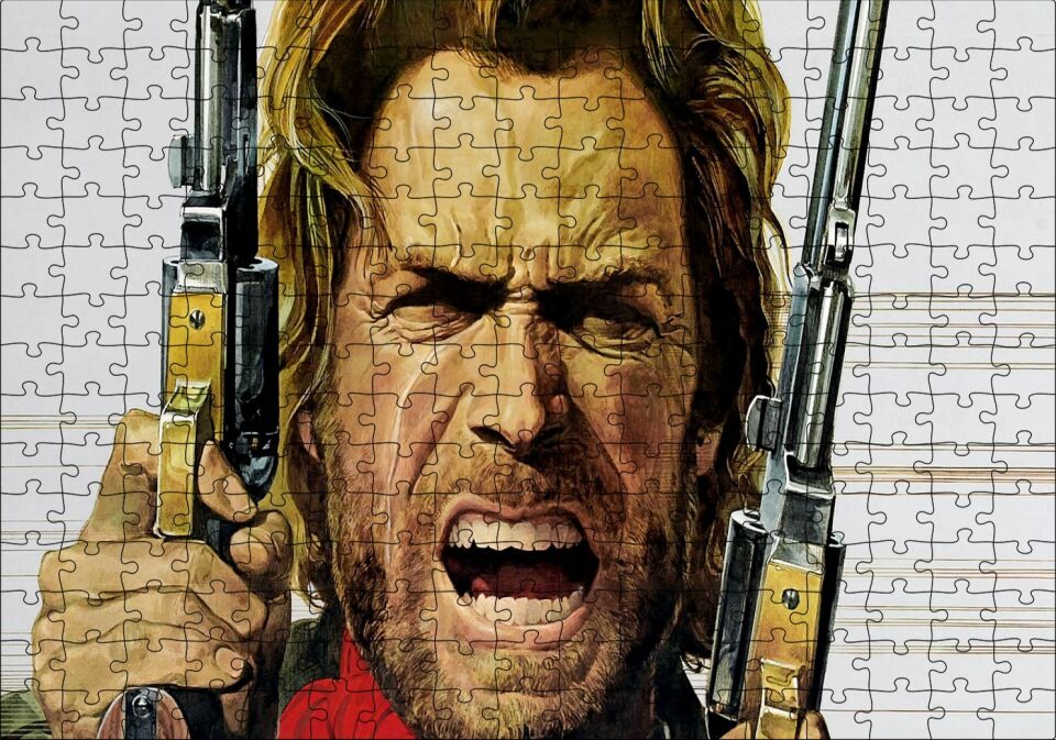 Clint Eastwood Angry Puzzle Yapboz MDF Ahşap 255 Parça 34 cm X 49 cm