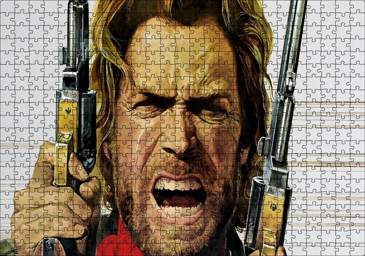 Clint Eastwood Angry Puzzle Yapboz MDF Ahşap 500 Parça 49 cm X 68 cm